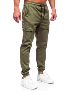 Bolf Herren Stoffhose Joggers Cargohose Khaki  384