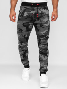 Bolf Herren Sweathose Sporthose Camo-Schwarzgrau  KZ15B