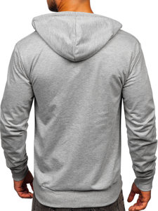 Bolf Herren Sweatjacke Kapuzenpullover mit Reißverschluss Grau  B033