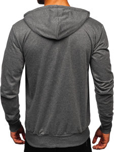 Bolf Herren Sweatjacke Kapuzenpullover mit Reißverschluss Schwarzgrau  B025