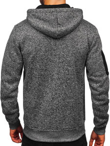 Bolf Herren Sweatjacke Sweatshirt Jacke mit Kapuze Anthrazit  TC1211