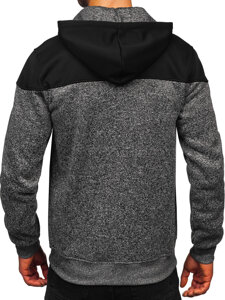 Bolf Herren Sweatjacke Sweatshirt Jacke mit Kapuze Anthrazit  TC1217