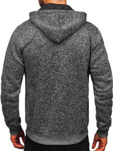 Bolf Herren Sweatjacke Sweatshirt Jacke mit Kapuze Anthrazit  TC1219