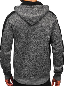 Bolf Herren Sweatjacke Sweatshirt Jacke mit Kapuze Anthrazit  TC1230