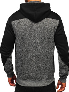 Bolf Herren Sweatjacke Sweatshirt Jacke mit Kapuze Grau  TC1206