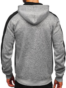 Bolf Herren Sweatjacke Sweatshirt Jacke mit Kapuze Grau  TC1230