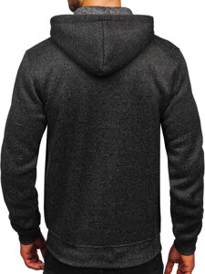 Bolf Herren Sweatjacke Sweatshirt Jacke mit Kapuze Schwarzgrau  TC1219