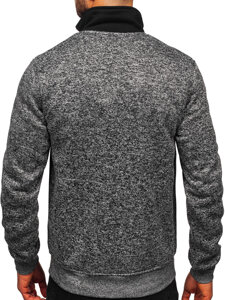 Bolf Herren Sweatjacke Sweatshirt Jacke mit Stehkragen Anthrazit  TC1232