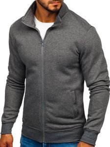 Bolf Herren Sweatjacke Sweatshirt mit Stehkragen Anthrazit  B002