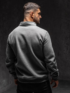 Bolf Herren Sweatjacke Sweatshirt mit Stehkragen Anthrazit  B002