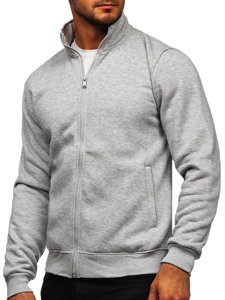 Bolf Herren Sweatjacke Sweatshirt mit Stehkragen Grau  B002