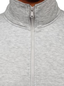 Bolf Herren Sweatjacke Sweatshirt mit Stehkragen Grau  B002