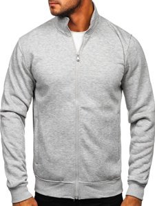 Bolf Herren Sweatjacke Sweatshirt mit Stehkragen Grau  B002