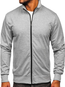 Bolf Herren Sweatjacke Sweatshirt mit Stehkragen Grau  B067