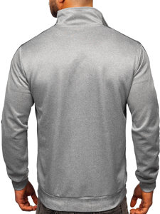 Bolf Herren Sweatjacke mit Motiv Sweatshirt mit Stehkragen Grau  HY966