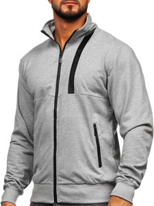 Bolf Herren Sweatjacke mit Stehkragen Grau  B226