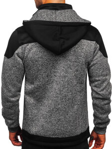 Bolf Herren Sweatshirt-Jacke mit Kapuze Anthrazit  TC1229