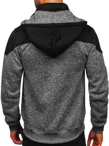 Bolf Herren Sweatshirt-Jacke mit Kapuze Schwarzgrau  TC1267