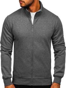 Bolf Herren Sweatshirt Sweatjacke mit Stehkragen Anthrazit  B2002