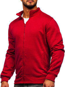 Bolf Herren Sweatshirt Sweatjacke mit Stehkragen Weinrot  B2002