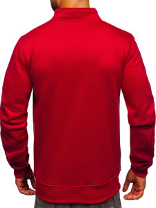 Bolf Herren Sweatshirt Sweatjacke mit Stehkragen Weinrot  B2002