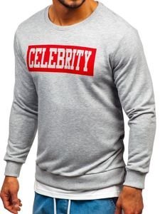 Bolf Herren Sweatshirt mit Motiv Grau  11115