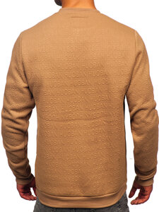 Bolf Herren Sweatshirt mit Motiv ohne Kapuze Beige  LJ0599