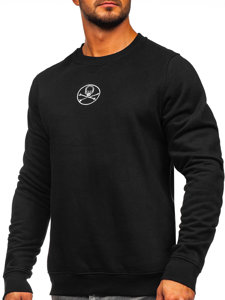 Bolf Herren Sweatshirt mit Motiv ohne Kapuze Schwarz MF2014