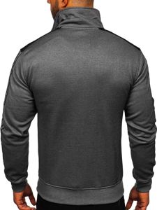 Bolf Herren Sweatshirt mit Reißverschluss Grau  TC987