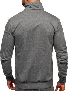 Bolf Herren Sweatshirt mit Stehkragen und Reißverschluss Anthrazit  B229