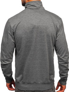 Bolf Herren Sweatshirt mit Stehkragen und Reißverschluss Anthrazit  B230