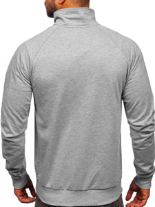 Bolf Herren Sweatshirt mit Stehkragen und Reißverschluss Grau B062