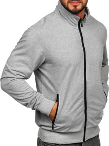 Bolf Herren Sweatshirt mit Stehkragen und Reißverschluss Grau B230