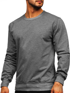 Bolf Herren Sweatshirt ohne Kapuze Anthrazit  B10001