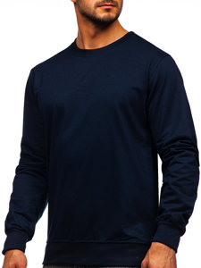 Bolf Herren Sweatshirt ohne Kapuze Dunkelblau  B10001