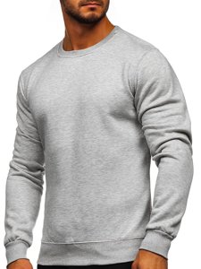 Bolf Herren Sweatshirt ohne Kapuze Grau  2001