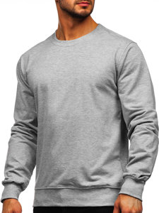 Bolf Herren Sweatshirt ohne Kapuze Grau  B10001