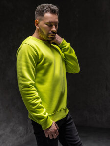 Bolf Herren Sweatshirt ohne Kapuze Grün-Neon  2001A1