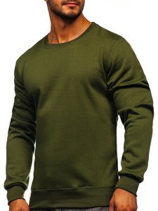 Bolf Herren Sweatshirt ohne Kapuze Olivengrün  2001