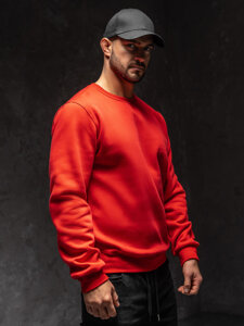 Bolf Herren Sweatshirt ohne Kapuze Rot  2001A1