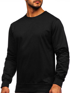 Bolf Herren Sweatshirt ohne Kapuze Schwarz  B10001