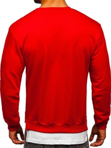 Bolf Herren Sweatshirt ohne Kapuze mit Motiv Rot  181905