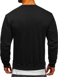 Bolf Herren Sweatshirt ohne Kapuze mit Motiv Schwarz 181905