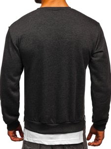 Bolf Herren Sweatshirt ohne Kapuze mit Motiv Schwarzgrau  181905