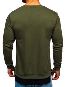 Bolf Herren Swetashirt ohne Kapuze mit Motiv Khaki  11114