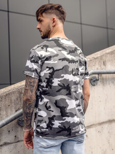 Bolf Herren T-Shirt Camo Grau  S807A1