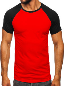 Bolf Herren T-Shirt Rot-Schwarz  8T82