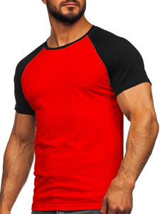 Bolf Herren T-Shirt Rot-Schwarz  8T82