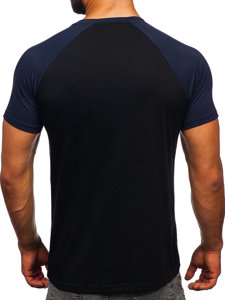 Bolf Herren T-Shirt Schwarz-Dunkelblau  8T82