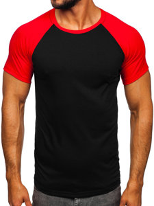 Bolf Herren T-Shirt Schwarz-Rot  8T82